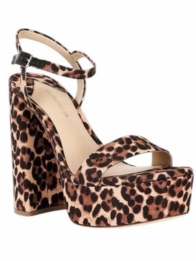 Antonio Melani Sandals Seena Leopard Print Platform Heel Sz 8 NWOB